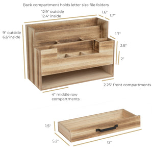 White Wooden Office Supplies Organizer with Drawer by Blu Monaco