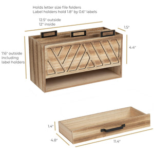 Load image into Gallery viewer, Natural Wooden Mail Organizer - Desktop File Holder -
