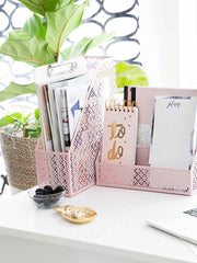 Load image into Gallery viewer, Riviera 6 Piece Pink Desk Organizer Set
