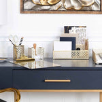 Load image into Gallery viewer, Riviera 6 Piece Gold Desk Organizer Set
