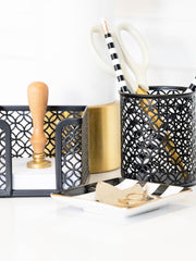 Load image into Gallery viewer, Riviera 6 Piece Black Desk Organizer Set
