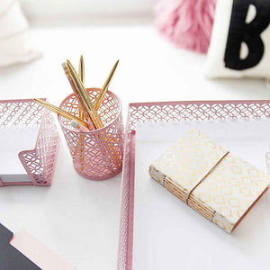Riviera 6 Piece Pink Desk Organizer Set