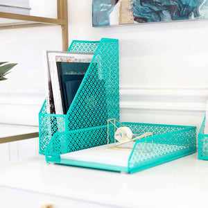 Load image into Gallery viewer, Riviera 6 Piece Dark Teal Desk Organizer Set
