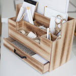 Load image into Gallery viewer, White Wooden Office Supplies Organizer with Drawer by Blu Monaco
