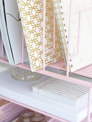 Load image into Gallery viewer, Fontvieille Desk Organizer with File Sorters and Drawer - Pink

