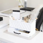 Load image into Gallery viewer, White Wooden Pen Organizer - Pencil Organizer
