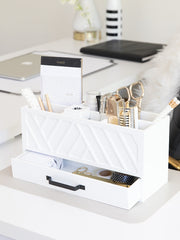 Load image into Gallery viewer, White Wooden Pen Organizer - Pencil Organizer
