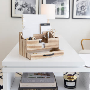 Load image into Gallery viewer, BLU MONACO Wooden Office Supplies Organizer
