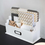 Load image into Gallery viewer, White Wooden Mail Organizer - 3 Tier with Label Holder
