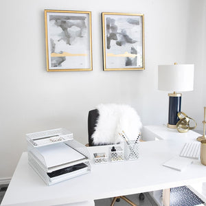 Riviera 6 Piece White Interlocking Desk Organizer Set