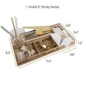 Load image into Gallery viewer, Blu Monaco Desk Drawer Organizer Tray for Office Organization - Gold Metal Small Drawer Organizer Bins - Desk Drawer Organizers and Accessories Tray Organizer
