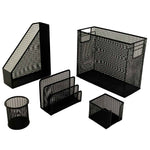 Load image into Gallery viewer, Fontvieille 5 Piece Black Desk Organizer Set With Desktop Hanging File Organizer
