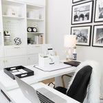 Load image into Gallery viewer, White Wooden Office Supplies Organizer
