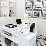 Load image into Gallery viewer, White Wooden Office Supplies Organizer

